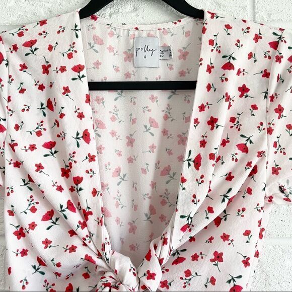 Princess Polly Floral Front Tie Romper Size 4 - Picture 10 of 12
